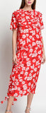 Floral-Print Top and Skirt set with Ruffle-Detail