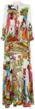 'Pavone' Long Print Dress - DESIGNER INSPIRED FASHIONS