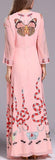 Garden Print Gown in Pink - DESIGNER INSPIRED FASHIONS