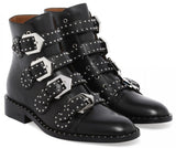 Black Studded Leather Boots - DESIGNER INSPIRED FASHIONS