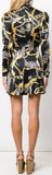 Printed Mock-Neck Mini Dress