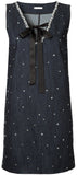 Crystal-Embellished Denim Dress