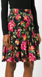 Floral Print Pleated Skirt