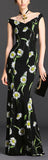 Daisy Print Black Gown