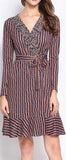Wavy Print Wrap Dress