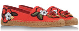 Locket-Flower-Jewel Embroidered Espadrilles-Red - DESIGNER INSPIRED FASHIONS