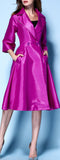 Fit & Flare Trench Coat - (Fuchsia/Purple, Blue, Navy Blue, Red)