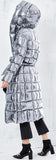 Metallic Silver & Black Reversible Puffer Coat