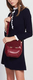 Dress with Wide Neck-Line and Lace Detail - Red or Navy Blue