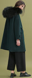 Fur-Hooded Toggle-Buttoned Oversized Wool Coat