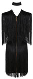 Black Fringed Bodycon Mini Dress