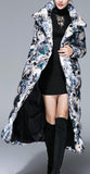 Long Floral Print Down Coat - DESIGNER INSPIRED FASHIONS