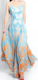 Printed Pleated Sleeveless Maxi Dress
