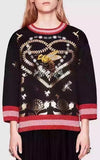 Embellished Sweatshirt in Black - DESIGNER INSPIRED FASHIONS