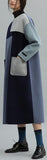 Color-Block Patched Wool Coat
