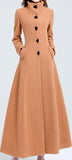 Long Single-Breasted Wool Coat