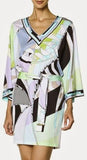 Color-Block Printed Jersey Silk Dress - DESIGNER INSPIRED FASHIONS