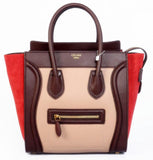 Leather & Suede Tricolor Mini Luggage - DESIGNER INSPIRED FASHIONS