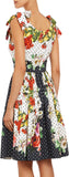 Floral & Polka Dot Printed Poplin Dress - DESIGNER INSPIRED FASHIONS