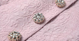 Button-Embellished Jacquard Dress-Pink - DESIGNER INSPIRED FASHIONS