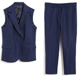 Vest & Capri Pant Set in Blue - DESIGNER INSPIRED FASHIONS