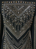 Bead-Embellished Black Long-Sleeve Top - DESIGNER INSPIRED FASHIONS