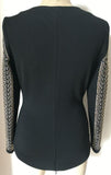 Bead-Embellished Black Long-Sleeve Top - DESIGNER INSPIRED FASHIONS