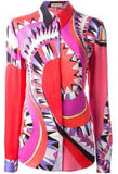 Graphic Print Silk Blouse - DESIGNER INSPIRED FASHIONS