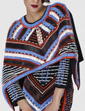 Bead Embellished Bat-Cape Mini Dress-Multicolor - DESIGNER INSPIRED FASHIONS