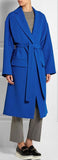 Cashmere & Wool Wrap Coat in Blue - DESIGNER INSPIRED FASHIONS