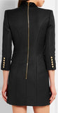 Double-breasted Suit Jacket-Dress in Black - DESIGNER INSPIRED FASHIONS