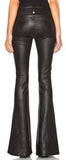 Black Faux-Leather Lace-up Flare Pants - DESIGNER INSPIRED FASHIONS