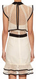Ruffled Embroidered Cotton Organza Dress - DESIGNER INSPIRED FASHIONS