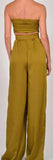 Bandeau-Wrap Top & Matching Pleated Pants-Army Green or Pink - DESIGNER INSPIRED FASHIONS