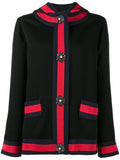 Hooded Knit Cardigan-Jacket, Black