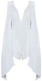 'Miramar' Draped Shoulder Playsuit in White - DESIGNER INSPIRED FASHIONS