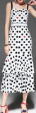 Heart & Polka Dot Print Midi Dress