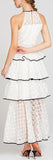 Tiered Lace Halter Maxi Dress, White