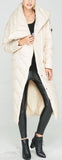 Side-Zip Long Puffer Coat, White