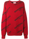 Logo Print Jumper, Red