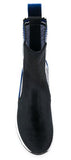 Paneled Two-Tone Ankle Boots - Red & Burgundy or Black & Blue