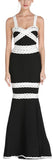 Black & White Scalloped Trimmed Maxi Dress