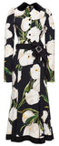 Belted Tulip Print Dress - DESIGNER INSPIRED FASHIONS