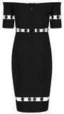 Black Strapless Tee Dress with Paillette Accents