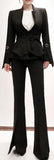 Black Flared Jacket & Pant Set