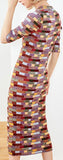 Knit Multi Colored Midi Dress