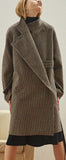 Houndstooth Wool-Blend Boxy Coat