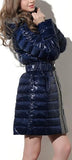 Hooded Puffer Down Coat-Blue or Black