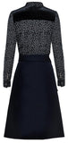 Paneled Blouse and Belted Skirt Set