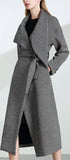Stripe Wrap Wool Coat